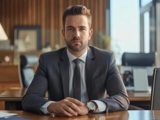 ai-generated-confident-businessman-in-modern-office-setting-photo