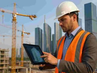 Modern-Construction-Project-Manager-Using-BIM-Technology-on-Site