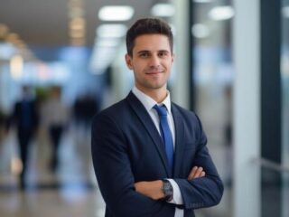 ai-generated-office-worker-portrait-of-smiling-handsome-businessman-boss-in-suit-standing-photo